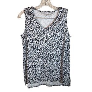 J Jill women’s V-neck Pima cotton tank top size S high low hem